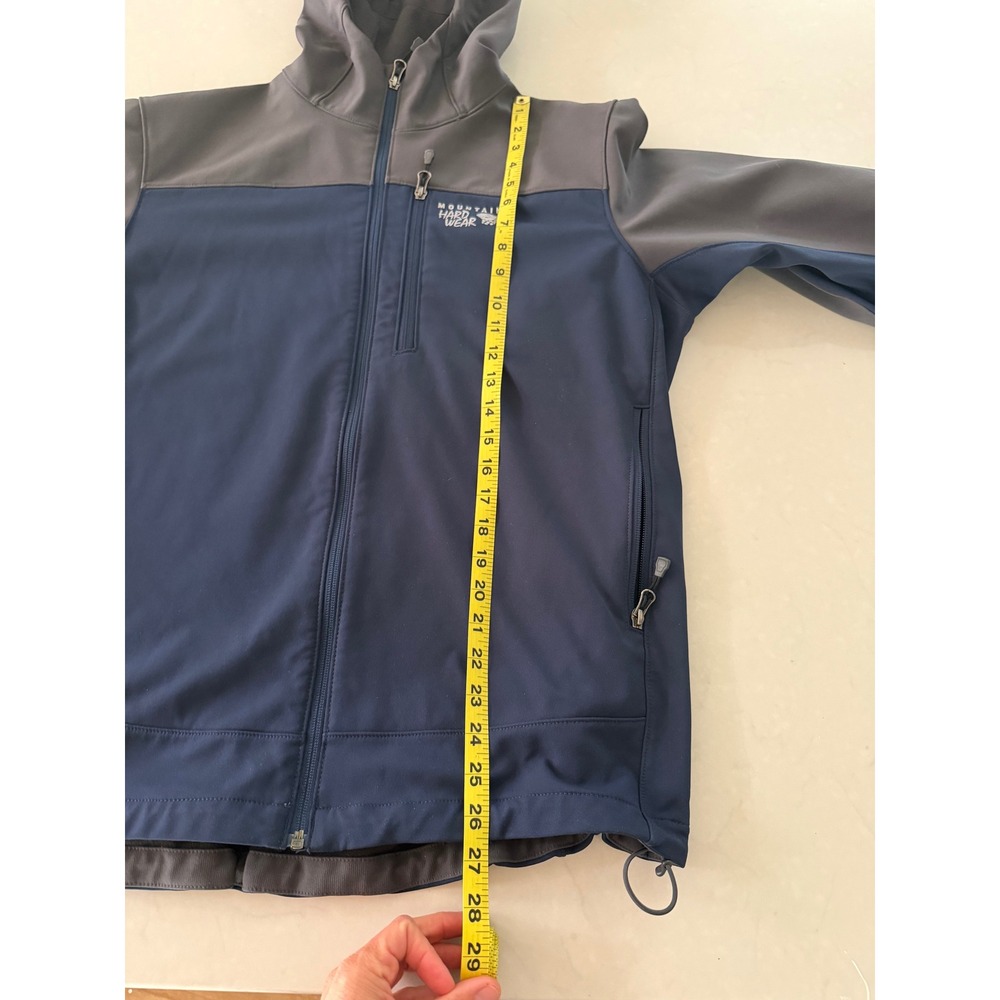 Mountain Hardwear Mens Softshell Hoodie Full Zip Jacket Blue Grey Large - Picture 12 of 13